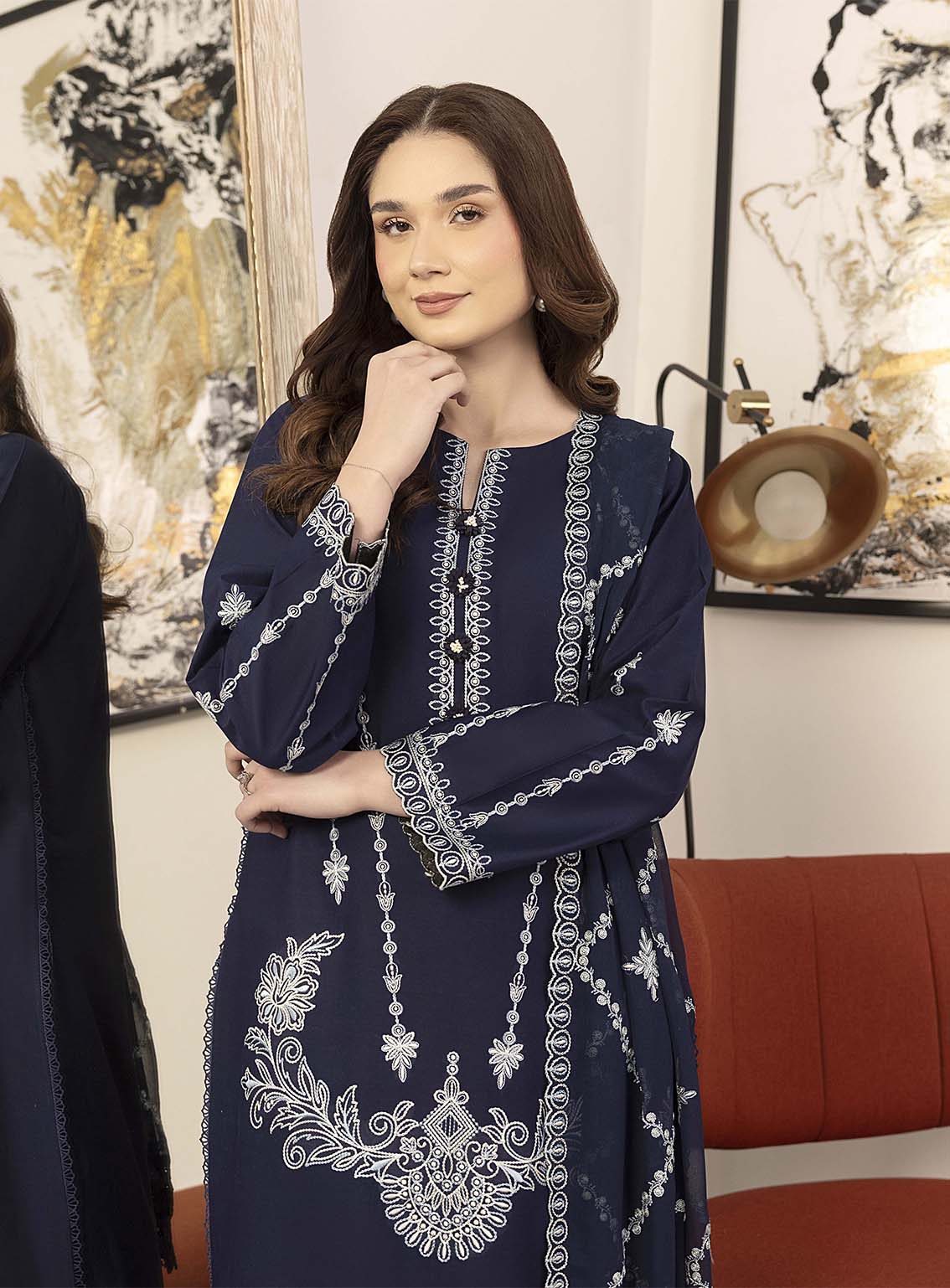 Dilkash By Humdum Embroidered Lawn 3 Piece Unstitched Suit HD25DEL D-02 Dilkash By Humdum Embroidered Lawn 3 Piece Unstitched Suit HD25DEL D-02