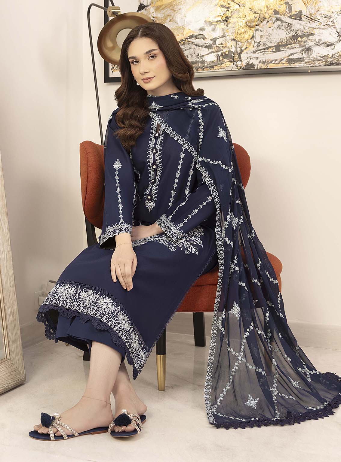 Dilkash By Humdum Embroidered Lawn 3 Piece Unstitched Suit HD25DEL D-02 Dilkash By Humdum Embroidered Lawn 3 Piece Unstitched Suit HD25DEL D-02
