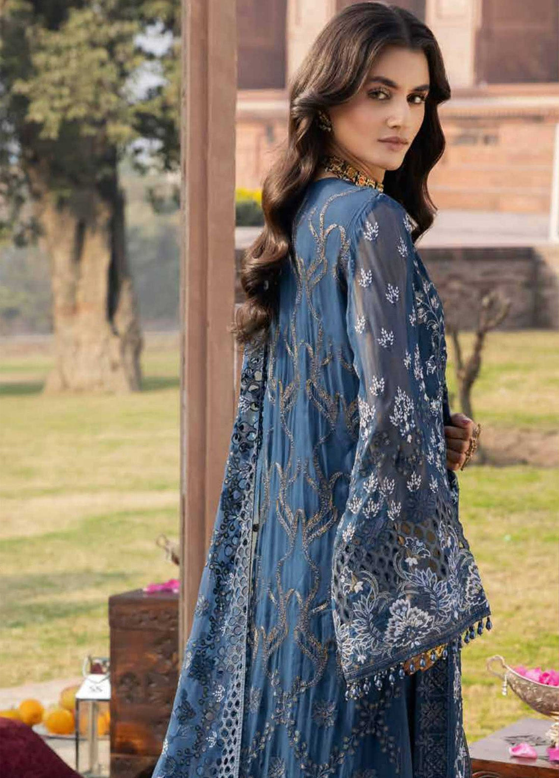 Dilkash By Lavish Premium Embroidered Chiffon 3 Piece Unstitched Suit LP25D D-03 ARGENIC Dilkash By Lavish Premium Embroidered Chiffon 3 Piece Unstitched Suit LP25D D-03 ARGENIC