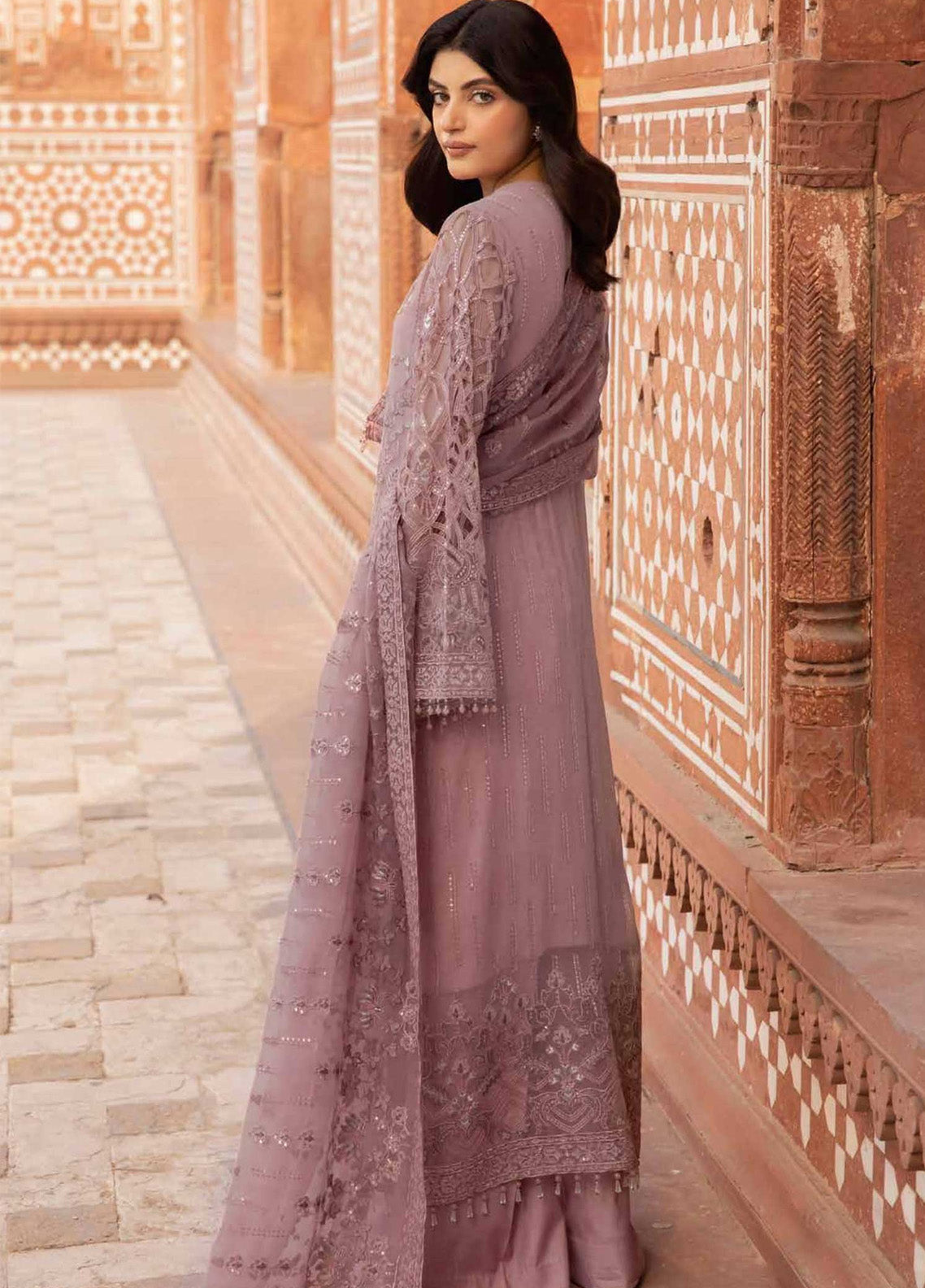 Dilkash By Lavish Premium Embroidered Chiffon 3 Piece Unstitched Suit LP25D D-06 BLOSSOM Dilkash By Lavish Premium Embroidered Chiffon 3 Piece Unstitched Suit LP25D D-06 BLOSSOM
