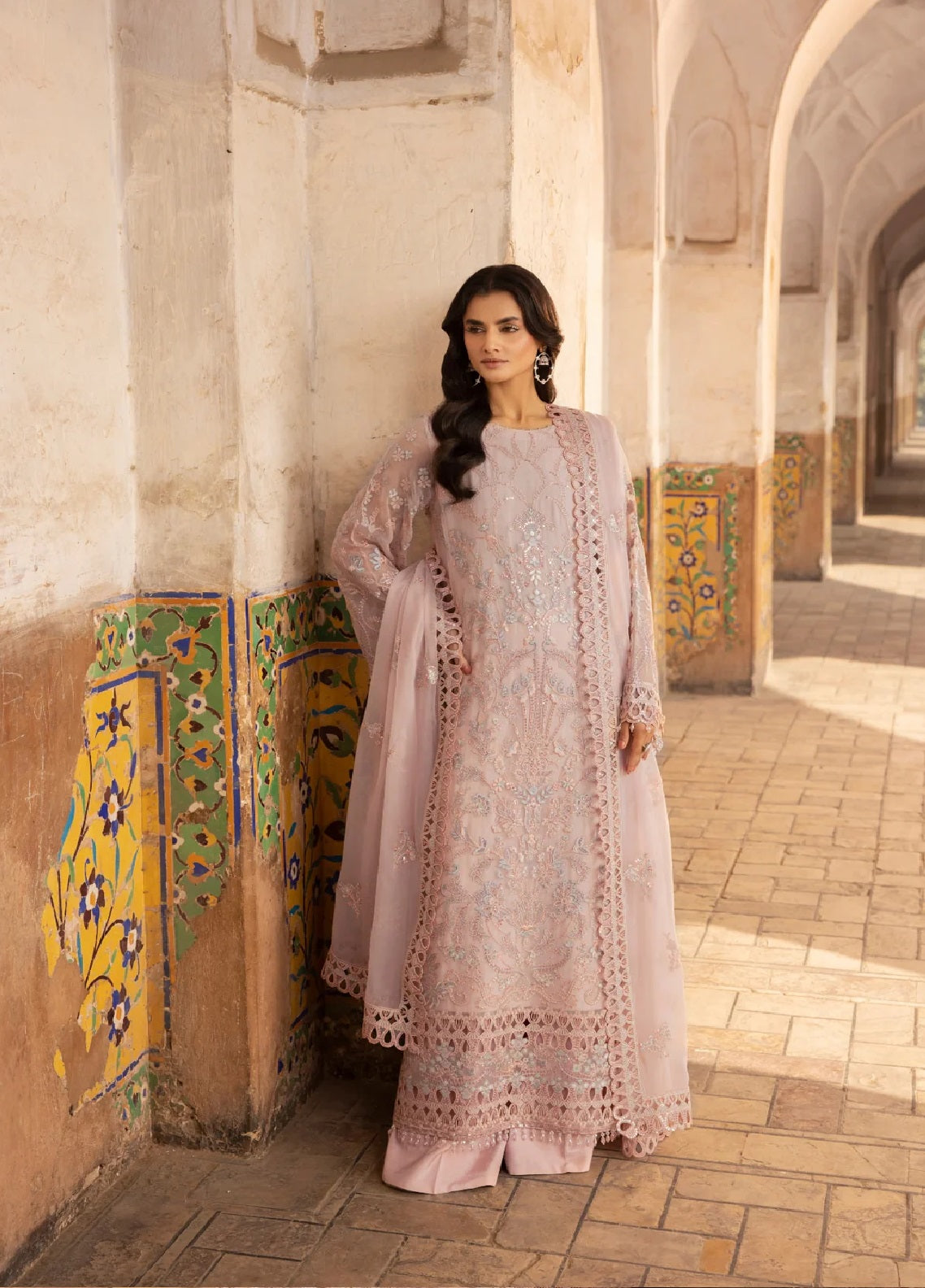 Dilkash By Lavish Premium Embroidered Chiffon 3 Piece Unstitched Suit LP25D D-08 CHILAEN PINK Dilkash By Lavish Premium Embroidered Chiffon 3 Piece Unstitched Suit LP25D D-08 CHILAEN PINK