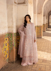 Dilkash By Lavish Premium Embroidered Chiffon 3 Piece Unstitched Suit LP25D D-08 CHILAEN PINK