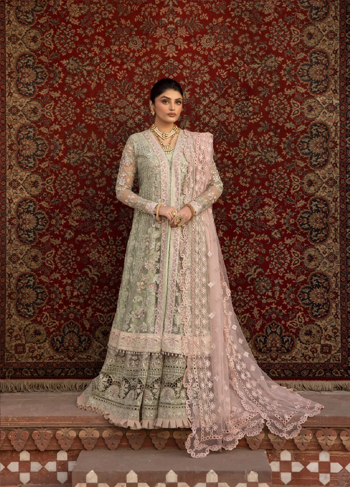 Dilkash By Lavish Premium Embroidered Net 3 Piece Unstitched Suit LP25D D-02 MOON MIST Dilkash By Lavish Premium Embroidered Net 3 Piece Unstitched Suit LP25D D-02 MOON MIST