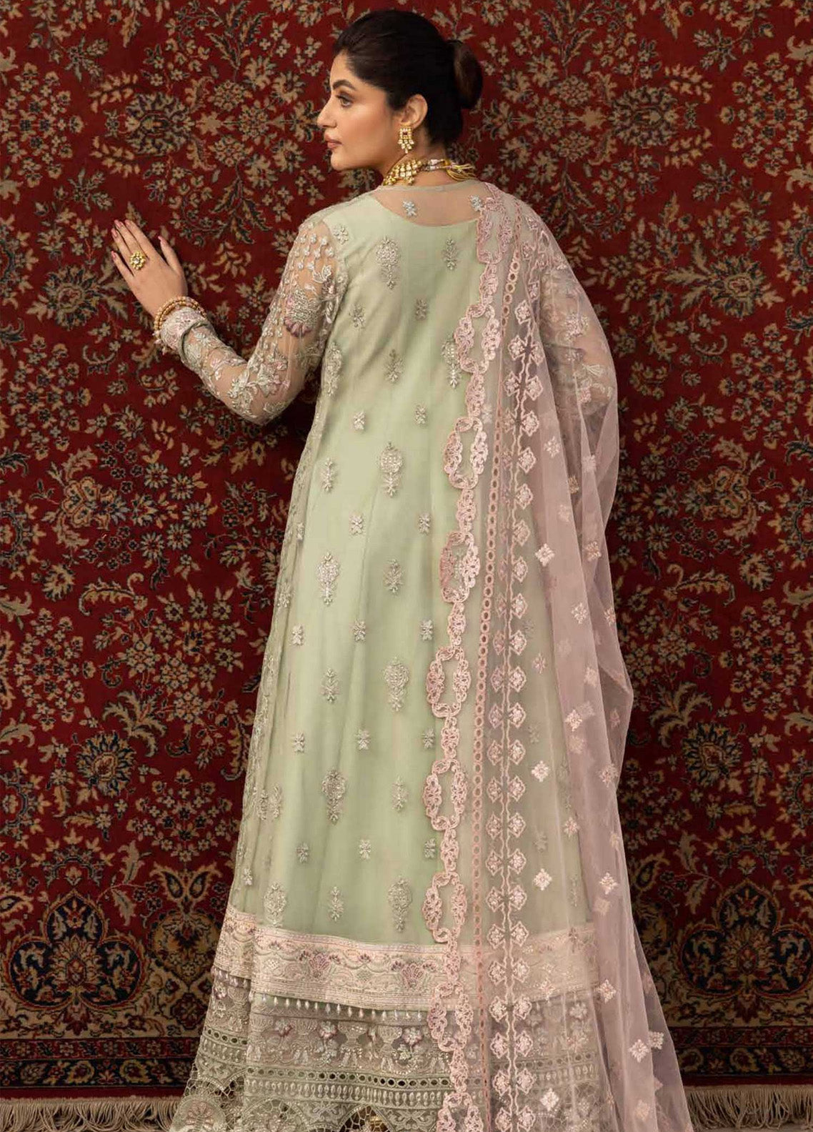 Dilkash By Lavish Premium Embroidered Net 3 Piece Unstitched Suit LP25D D-02 MOON MIST Dilkash By Lavish Premium Embroidered Net 3 Piece Unstitched Suit LP25D D-02 MOON MIST
