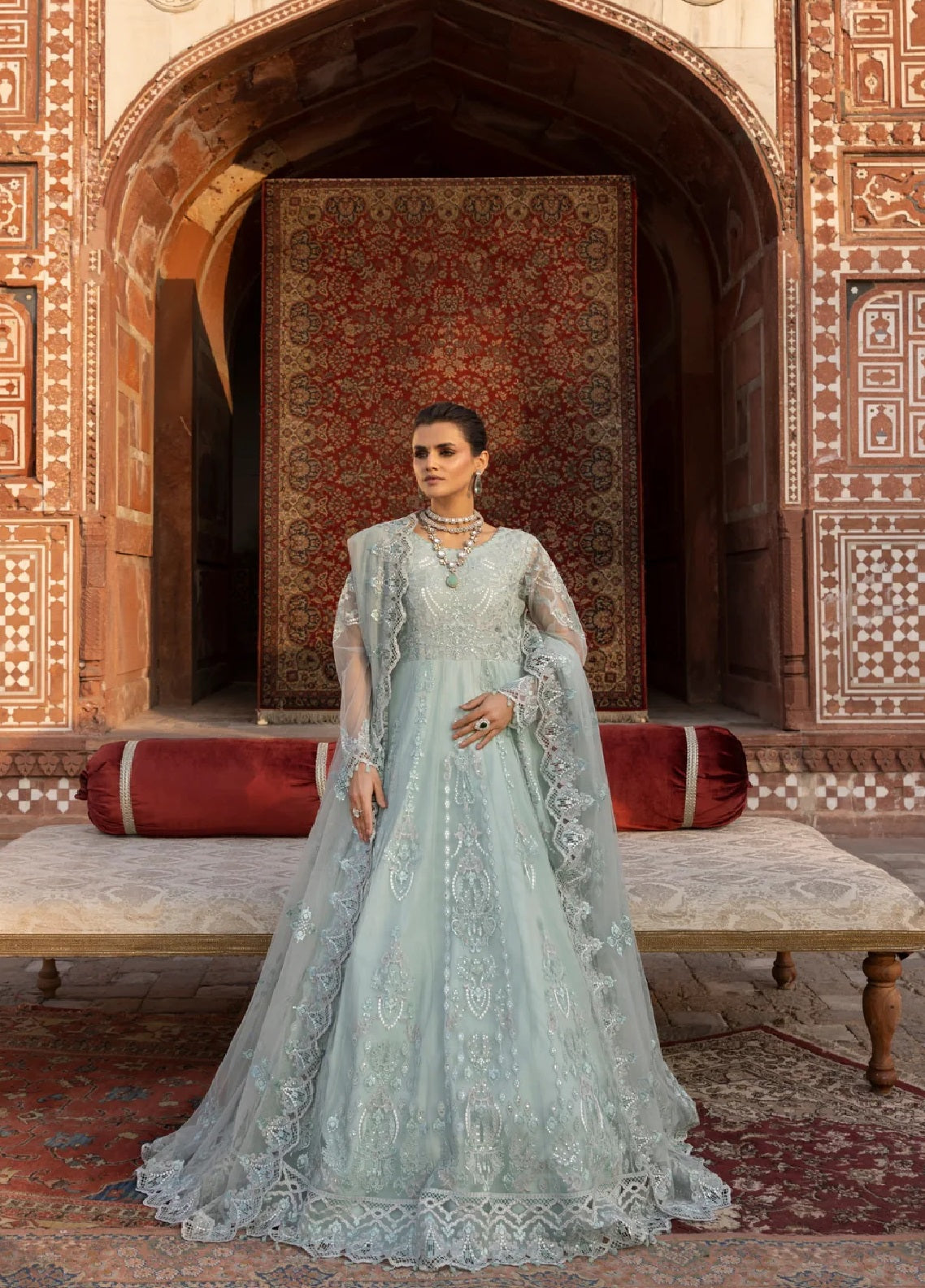 Dilkash By Lavish Premium Embroidered Organza 3 Piece Unstitched Suit LP25D D-01 CORIANDER Dilkash By Lavish Premium Embroidered Organza 3 Piece Unstitched Suit LP25D D-01 CORIANDER