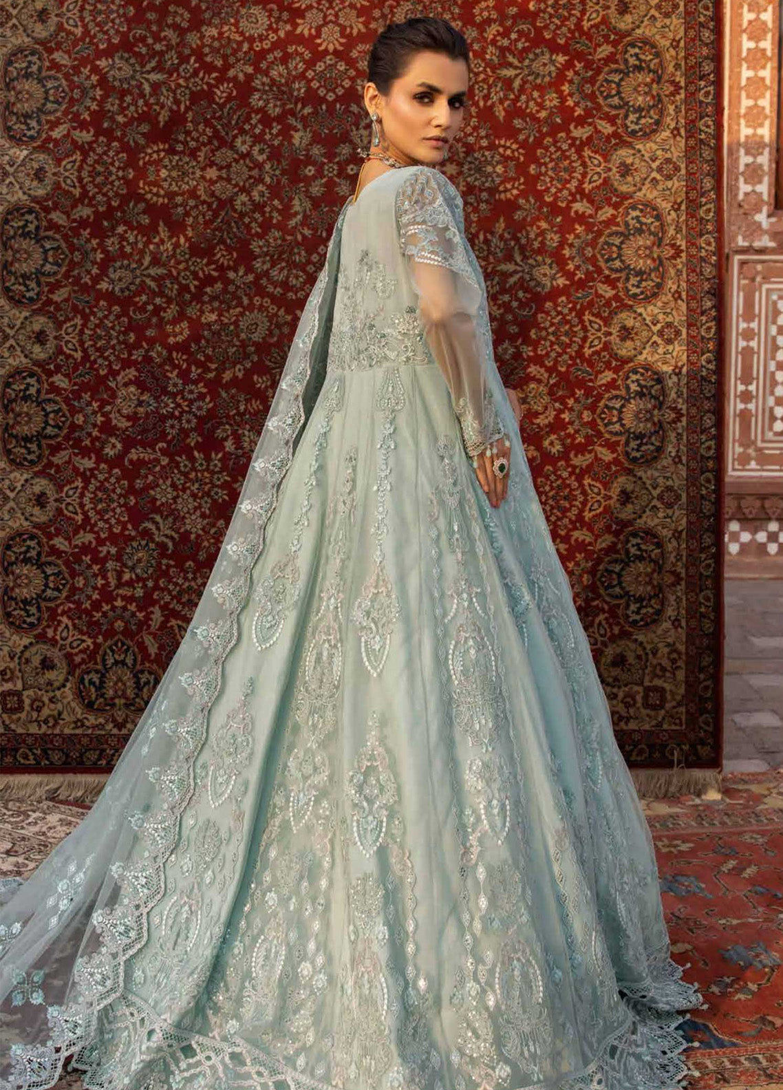 Dilkash By Lavish Premium Embroidered Organza 3 Piece Unstitched Suit LP25D D-01 CORIANDER Dilkash By Lavish Premium Embroidered Organza 3 Piece Unstitched Suit LP25D D-01 CORIANDER