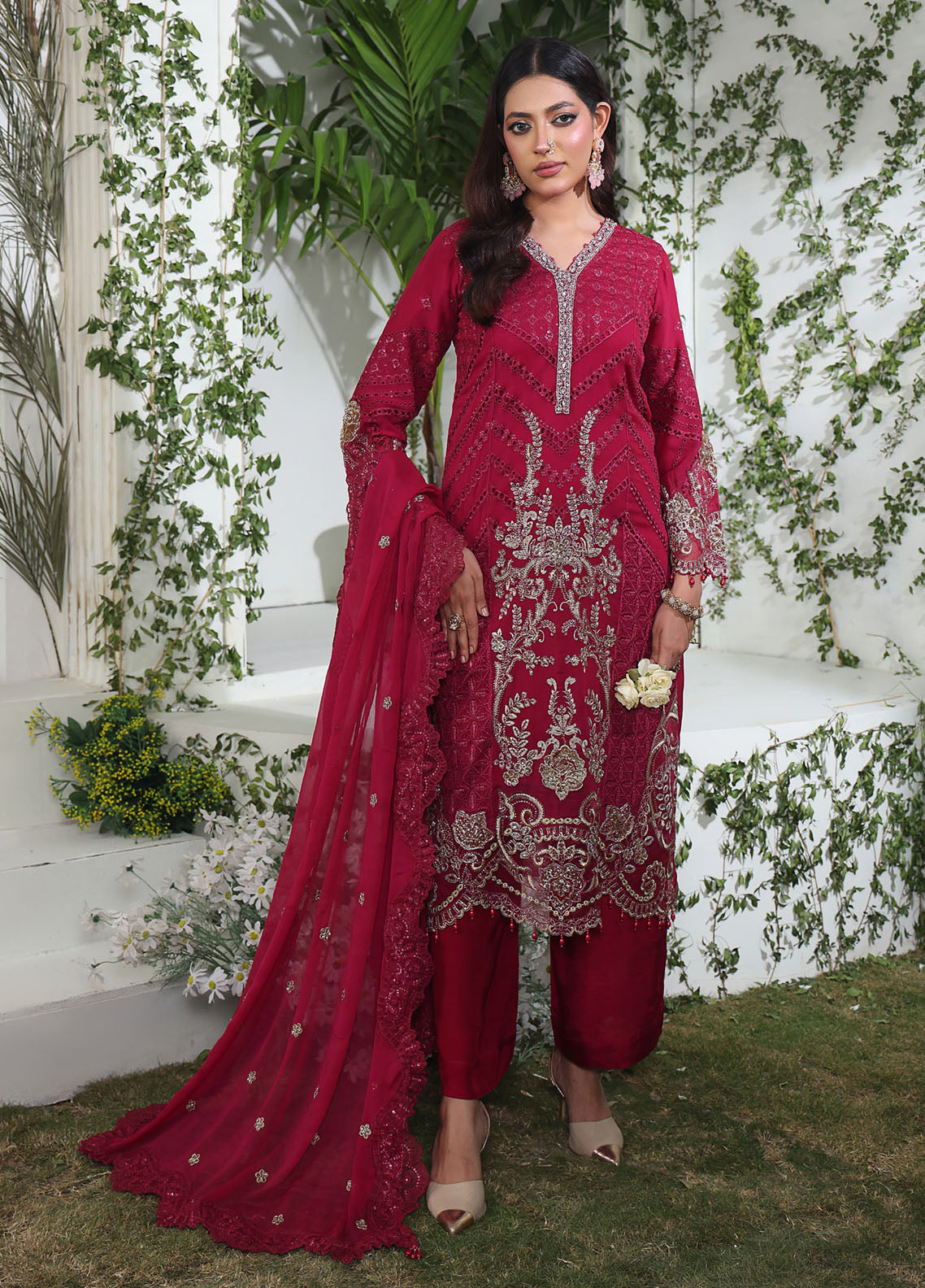 Dr. Formal By Schick Luxury Embroidered Chiffon 3 Piece Semi Stitched Suit SDH25DF EHE-02 Dr. Formal By Schick Luxury Embroidered Chiffon 3 Piece Semi Stitched Suit SDH25DF EHE-02