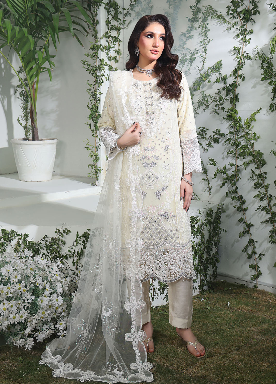 Dr. Formal By Schick Luxury Embroidered Chiffon 3 Piece Semi Stitched Suit SDH25DF EHE-03 Dr. Formal By Schick Luxury Embroidered Chiffon 3 Piece Semi Stitched Suit SDH25DF EHE-03