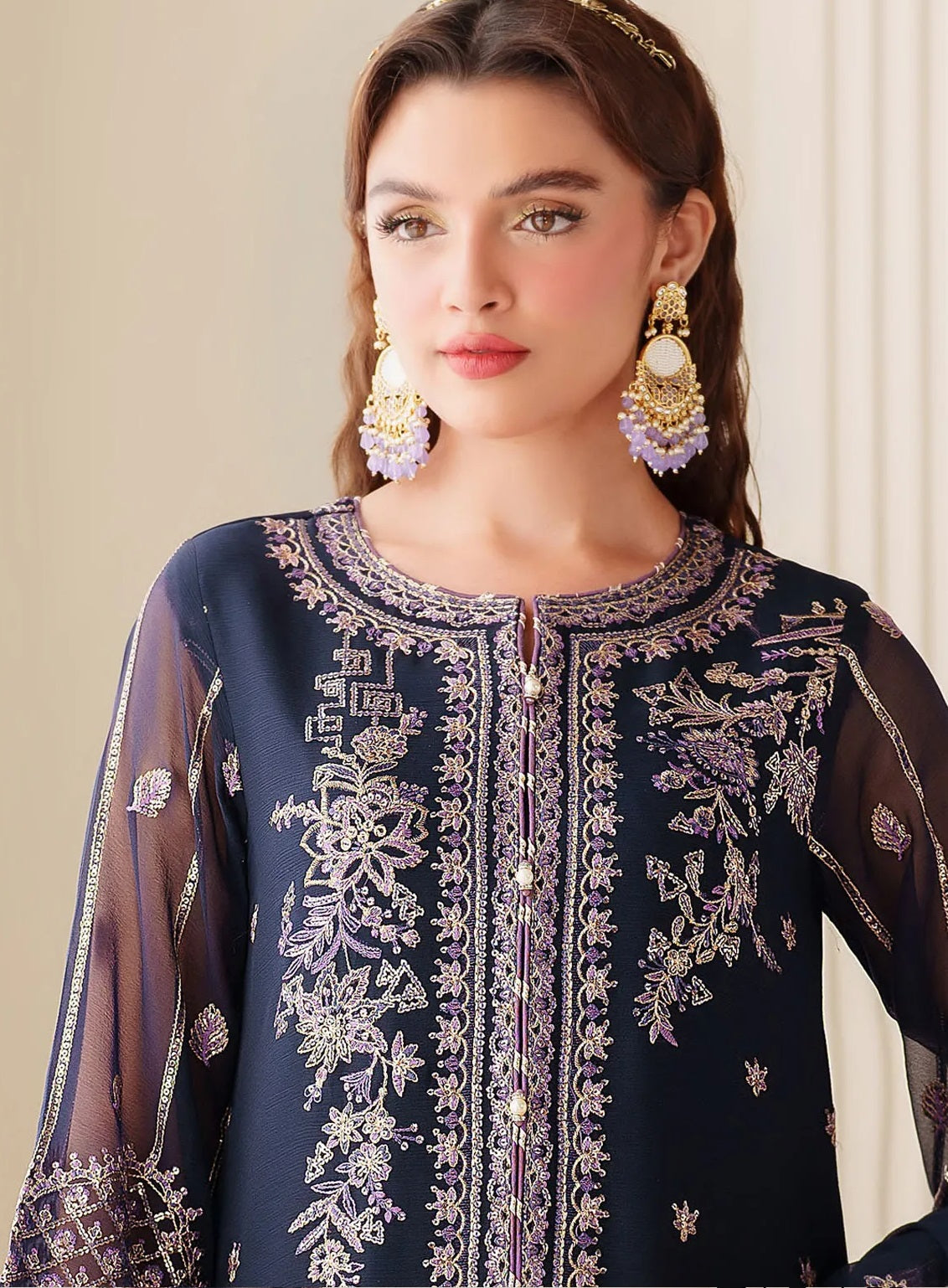 Dua By Alizeh Embroidered Chiffon 3 Piece Unstitched Suit AFB24DV3 D-3027 FALAK Dua By Alizeh Embroidered Chiffon 3 Piece Unstitched Suit AFB24DV3 D-3027 FALAK