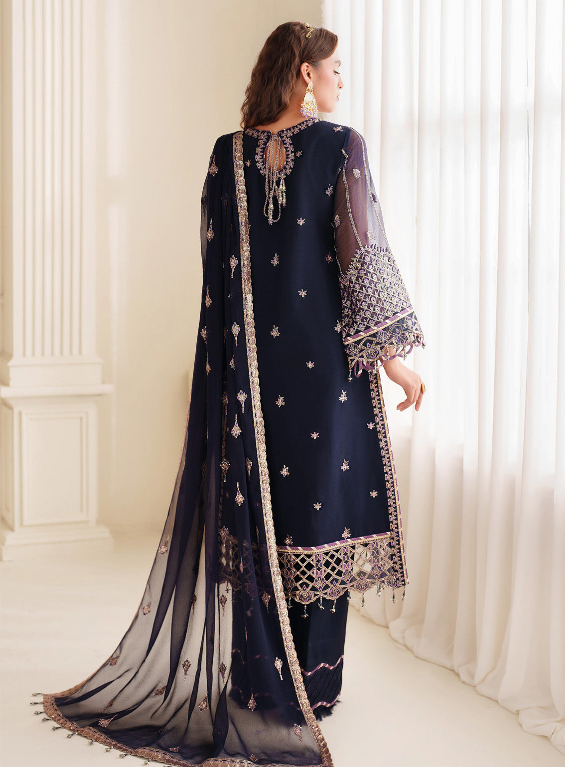 Dua By Alizeh Embroidered Chiffon 3 Piece Unstitched Suit AFB24DV3 D-3027 FALAK Dua By Alizeh Embroidered Chiffon 3 Piece Unstitched Suit AFB24DV3 D-3027 FALAK