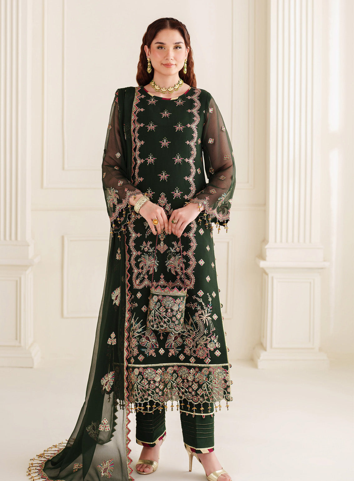 Dua By Alizeh Embroidered Chiffon 3 Piece Unstitched Suit AFB24DV3 D-3029 HOOR Dua By Alizeh Embroidered Chiffon 3 Piece Unstitched Suit AFB24DV3 D-3029 HOOR