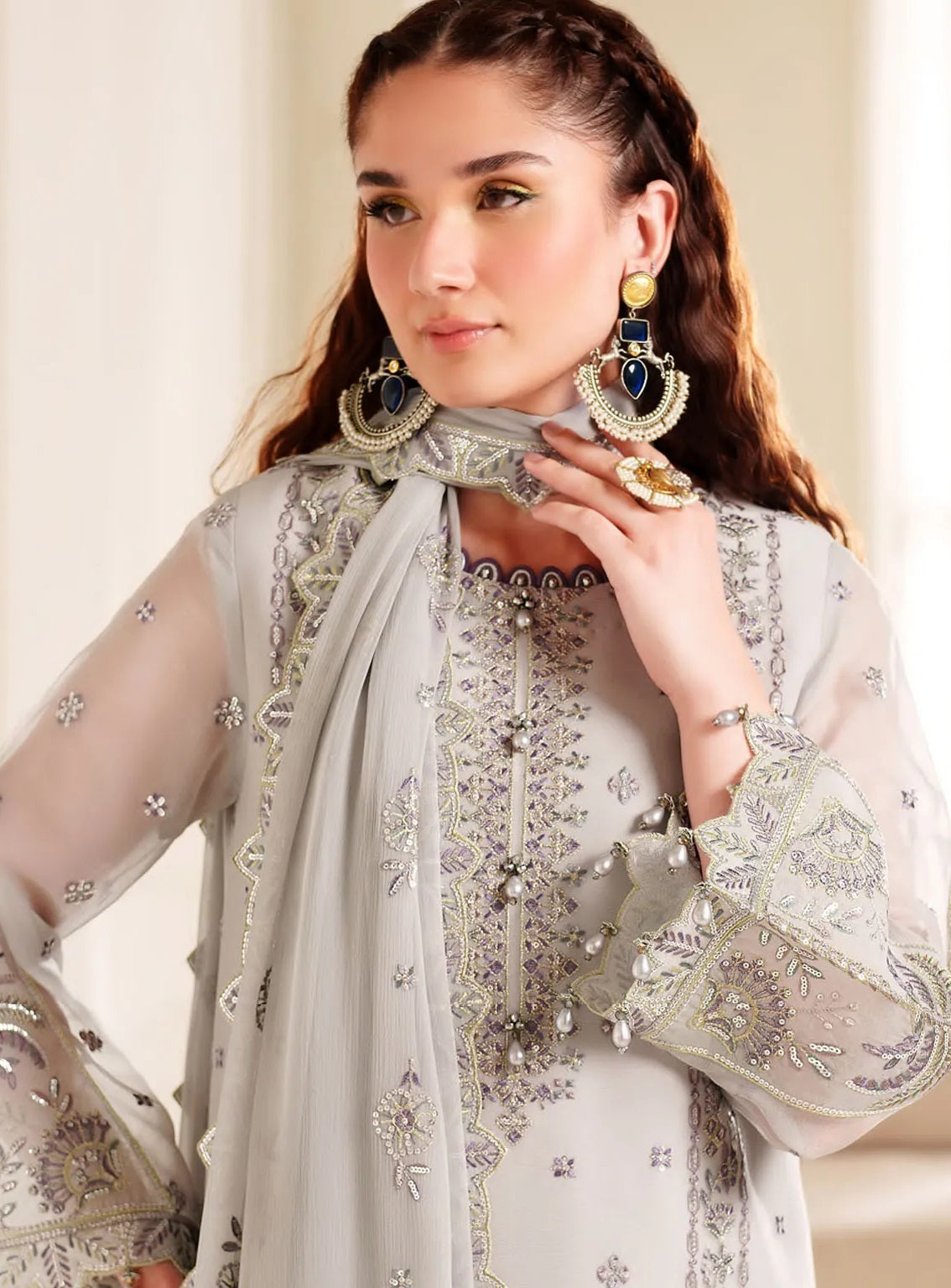 Dua By Alizeh Embroidered Chiffon 3 Piece Unstitched Suit AFB24DV3 D-3030 PAYAL Dua By Alizeh Embroidered Chiffon 3 Piece Unstitched Suit AFB24DV3 D-3030 PAYAL