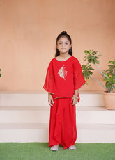 Eemans Fashion Fancy Chiffon Stitched Suit EEF25K&G D-736-RD