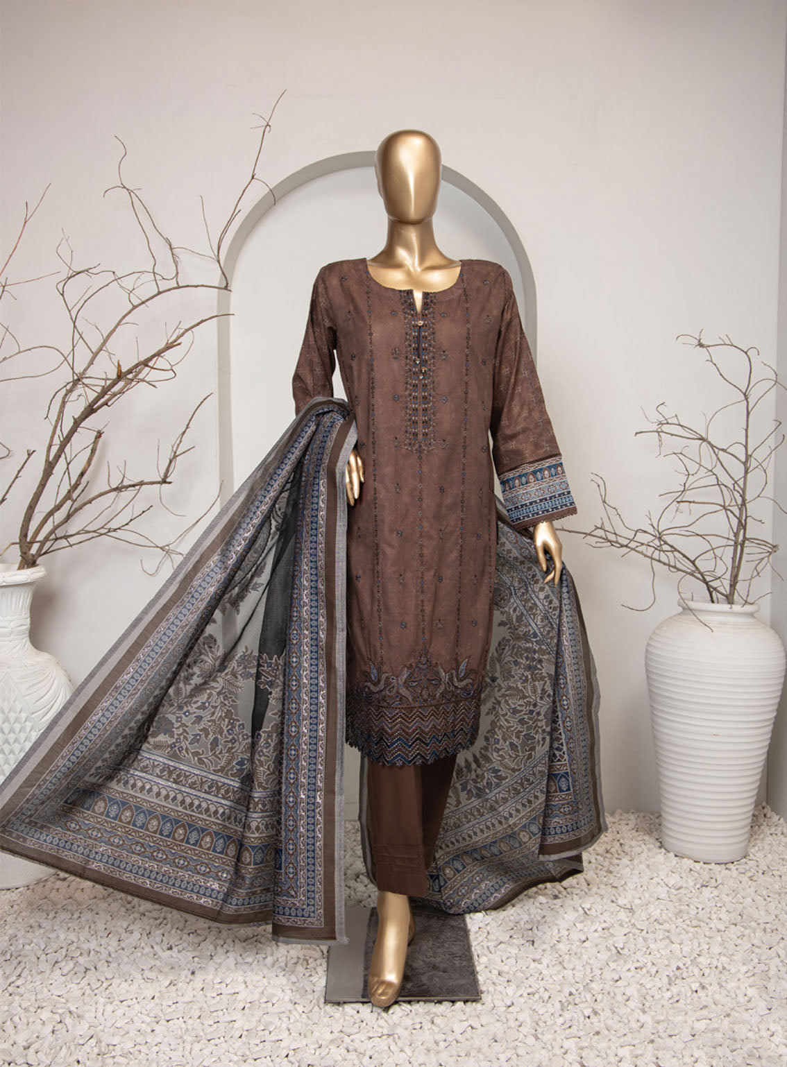 Eid Edit By HZ Textile Embroidered Lawn 3 Piece Stitched Suit HZ24EE D-410 Eid Edit By HZ Textile Embroidered Lawn 3 Piece Stitched Suit HZ24EE D-410
