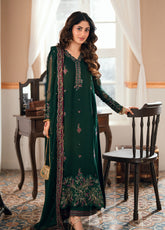 Eid Ensembles By Azure Embroidered Chiffon 4 Piece Unstitched Suit AZU26EE D-GLIMMER GREEN
