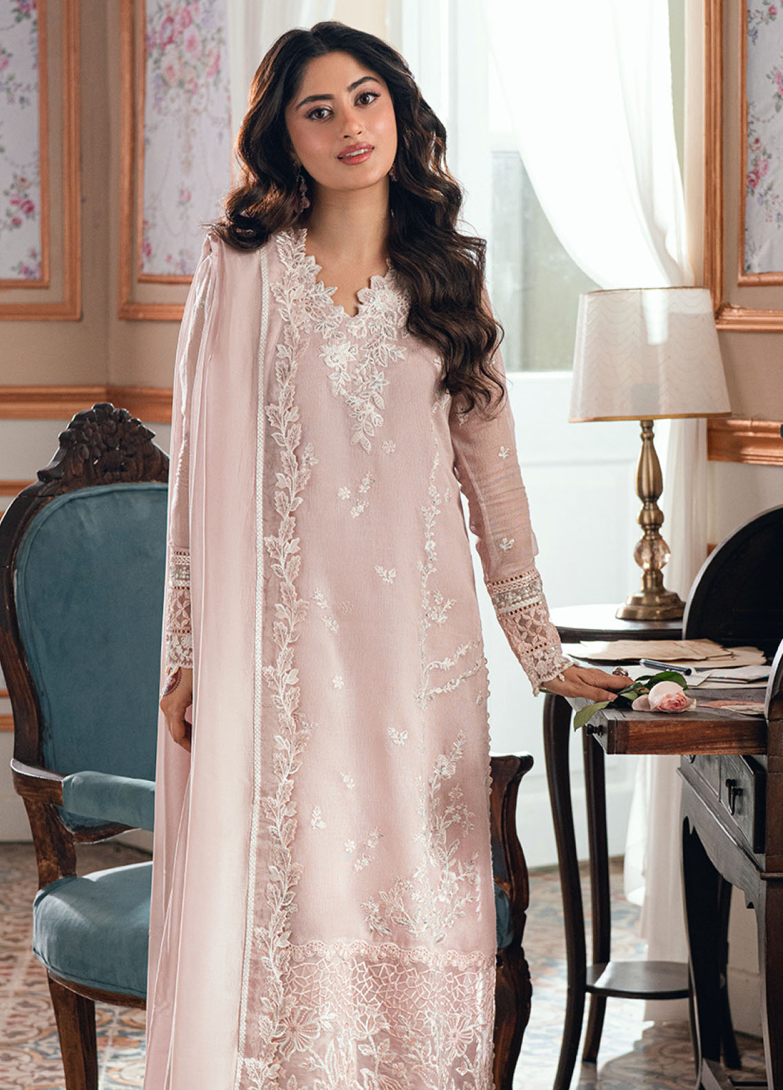 Eid Ensembles By Azure Embroidered Khaddi Net 4 Piece Unstitched Suit AZU26EE D-ROSEBUD Eid Ensembles By Azure Embroidered Khaddi Net 4 Piece Unstitched Suit AZU26EE D-ROSEBUD