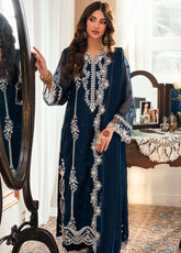 Eid Ensembles By Azure Embroidered Khaddi Net 4 Piece Unstitched Suit AZU26EE D-STELLAR BLUE