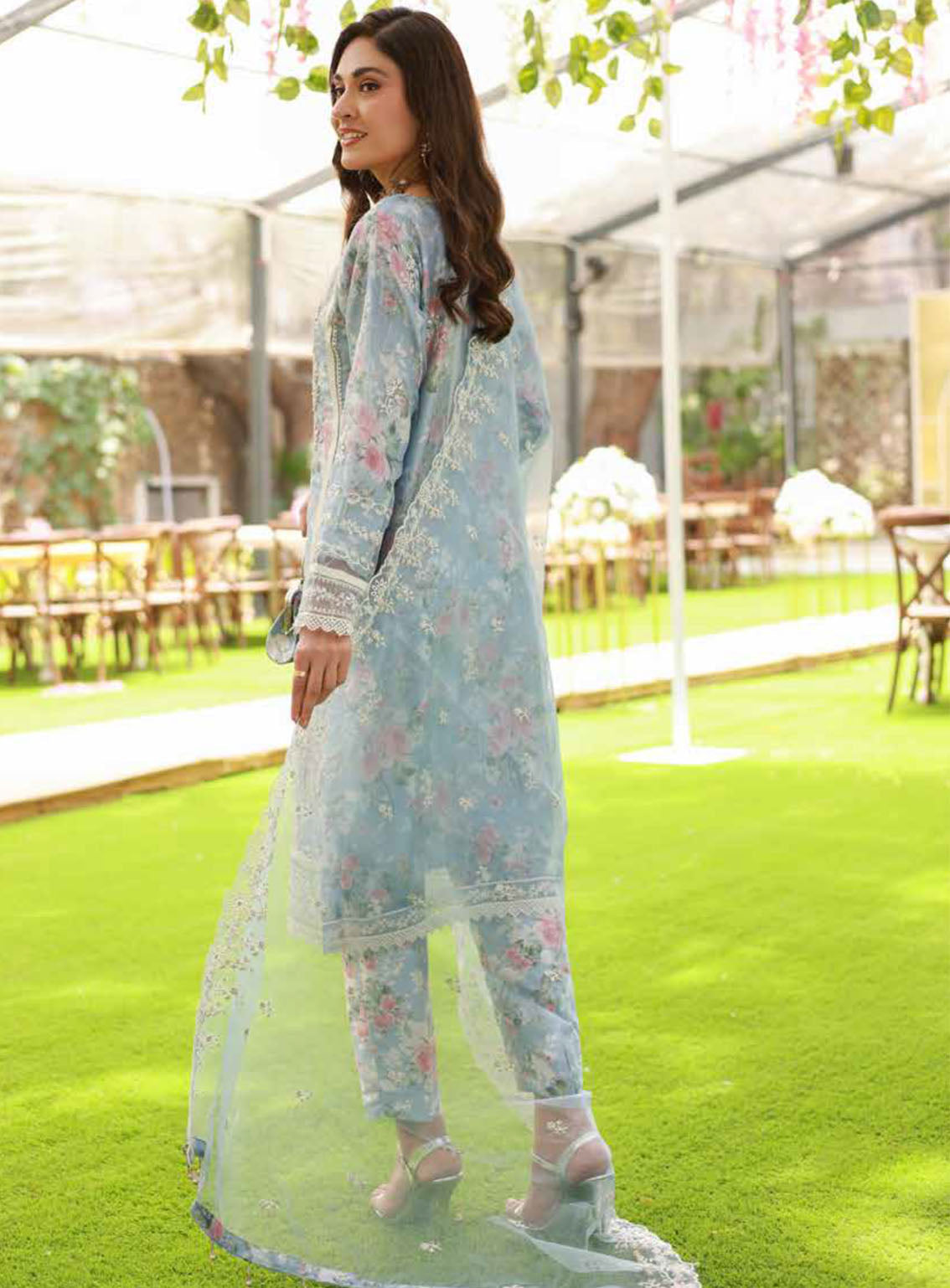 Elaf By Schick Luxury Embroidered Organza 3 Piece Semi Stitched Suit SDH24E LEO-01 Elaf By Schick Luxury Embroidered Organza 3 Piece Semi Stitched Suit SDH24E LEO-01