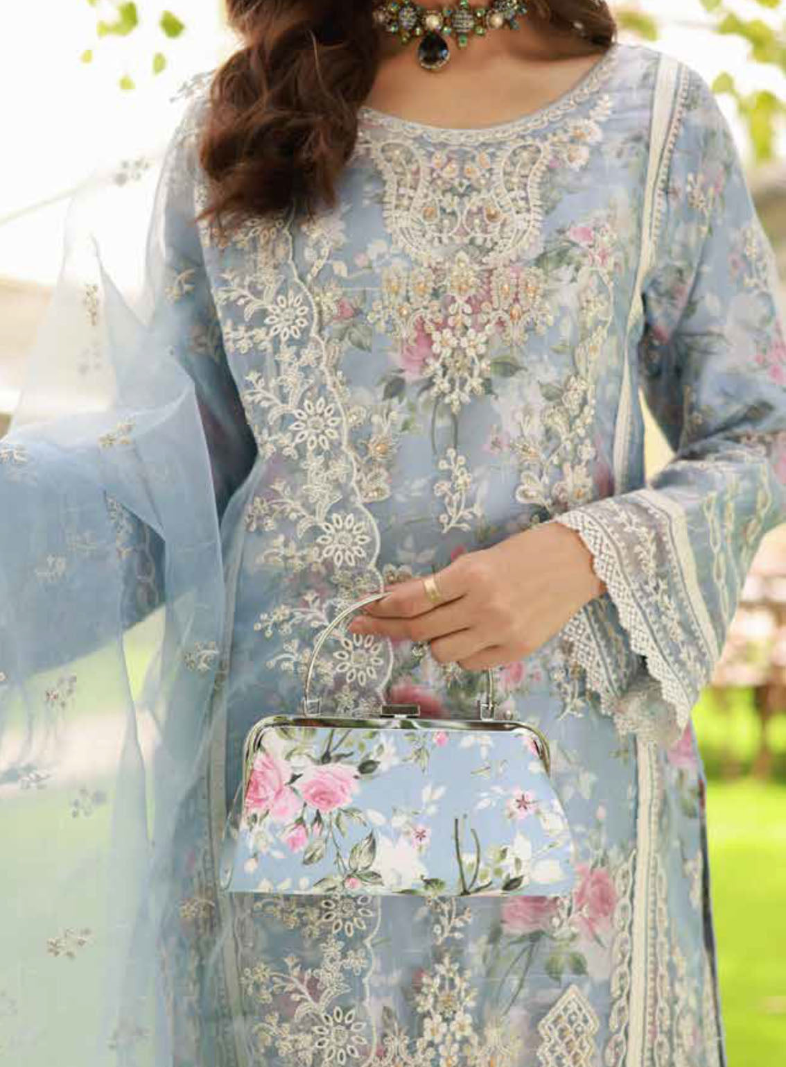 Elaf By Schick Luxury Embroidered Organza 3 Piece Semi Stitched Suit SDH24E LEO-01 Elaf By Schick Luxury Embroidered Organza 3 Piece Semi Stitched Suit SDH24E LEO-01