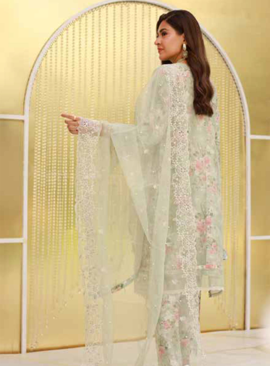 Elaf By Schick Luxury Embroidered Organza 3 Piece Semi Stitched Suit SDH24E LEO-02 Elaf By Schick Luxury Embroidered Organza 3 Piece Semi Stitched Suit SDH24E LEO-02