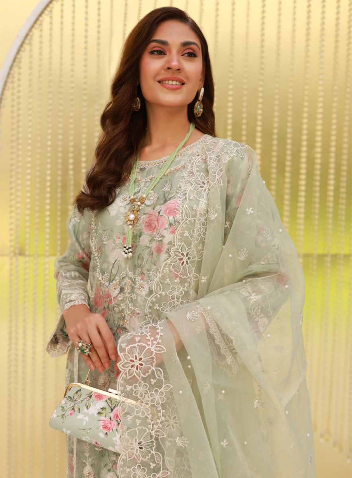 Elaf By Schick Luxury Embroidered Organza 3 Piece Semi Stitched Suit SDH24E LEO-02 Elaf By Schick Luxury Embroidered Organza 3 Piece Semi Stitched Suit SDH24E LEO-02