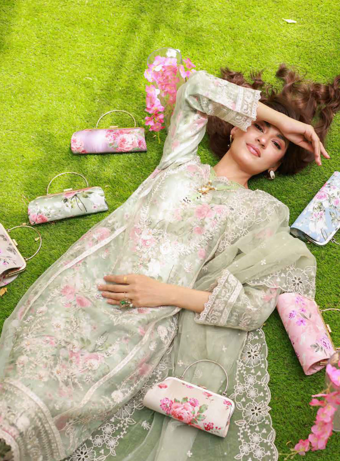 Elaf By Schick Luxury Embroidered Organza 3 Piece Semi Stitched Suit SDH24E LEO-02 Elaf By Schick Luxury Embroidered Organza 3 Piece Semi Stitched Suit SDH24E LEO-02