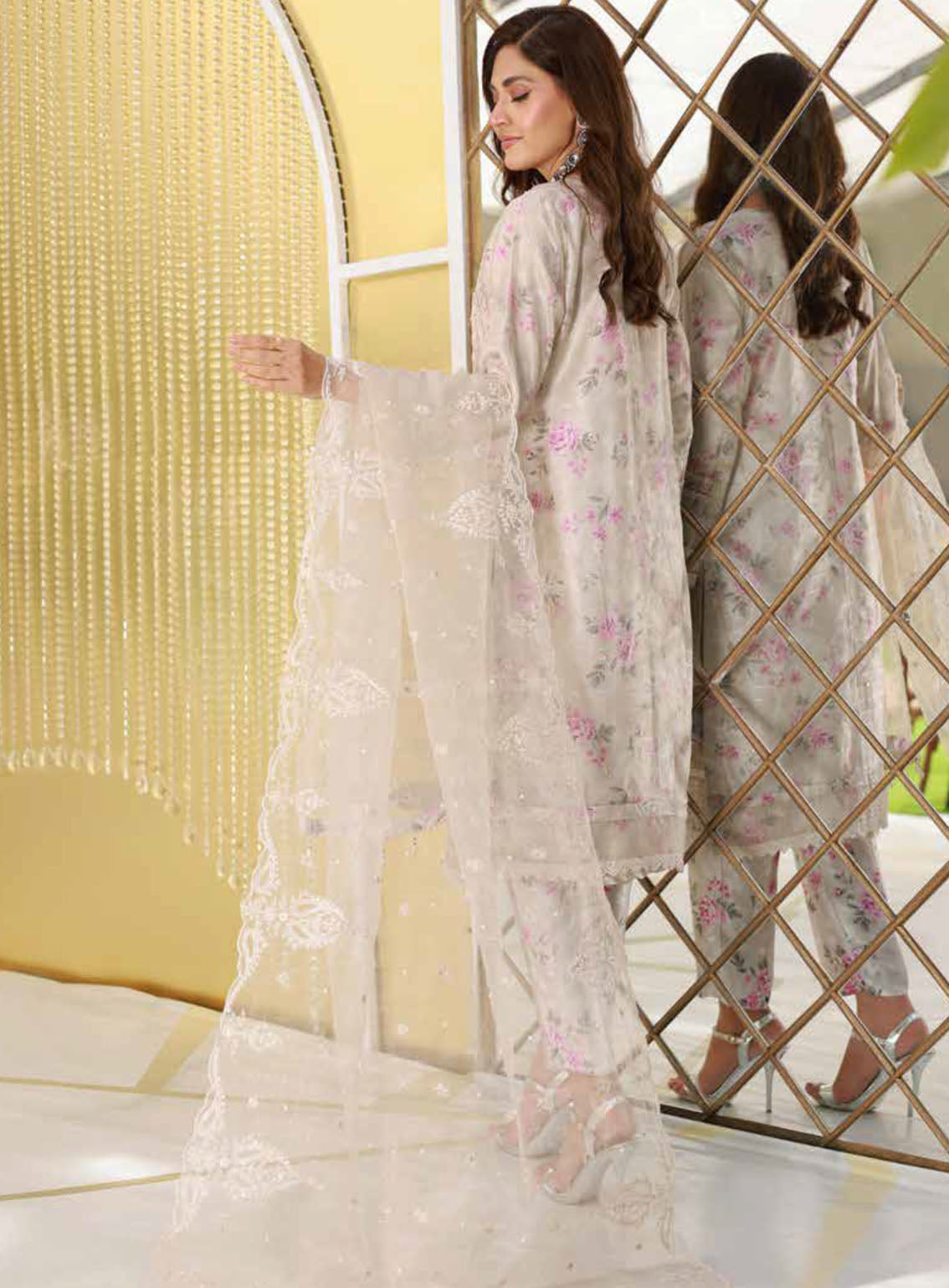 Elaf By Schick Luxury Embroidered Organza 3 Piece Semi Stitched Suit SDH24E LEO-03 Elaf By Schick Luxury Embroidered Organza 3 Piece Semi Stitched Suit SDH24E LEO-03