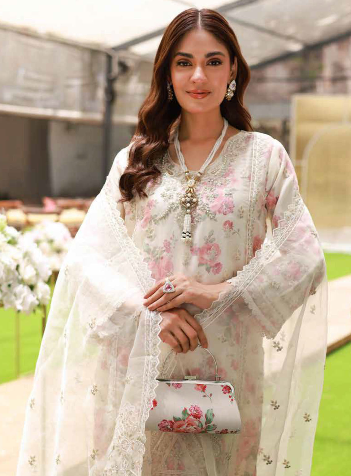 Elaf By Schick Luxury Embroidered Organza 3 Piece Semi Stitched Suit SDH24E LEO-04 Elaf By Schick Luxury Embroidered Organza 3 Piece Semi Stitched Suit SDH24E LEO-04