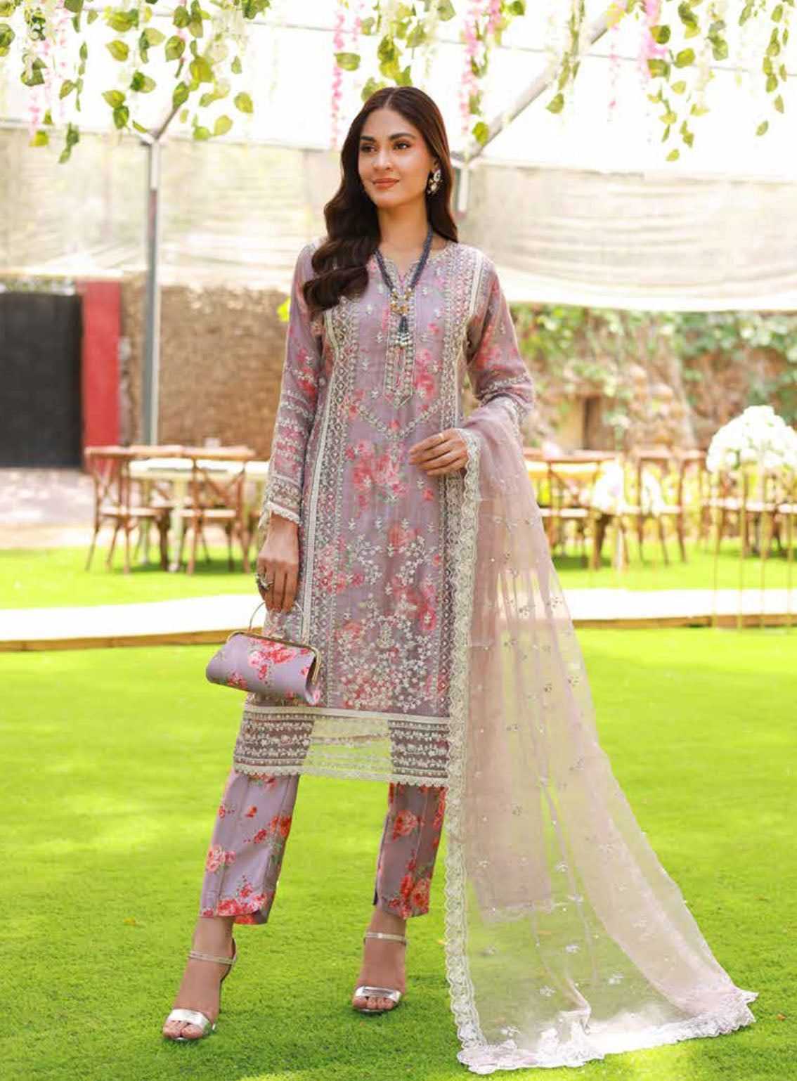 Elaf By Schick Luxury Embroidered Organza 3 Piece Semi Stitched Suit SDH24E LEO-05 Elaf By Schick Luxury Embroidered Organza 3 Piece Semi Stitched Suit SDH24E LEO-05