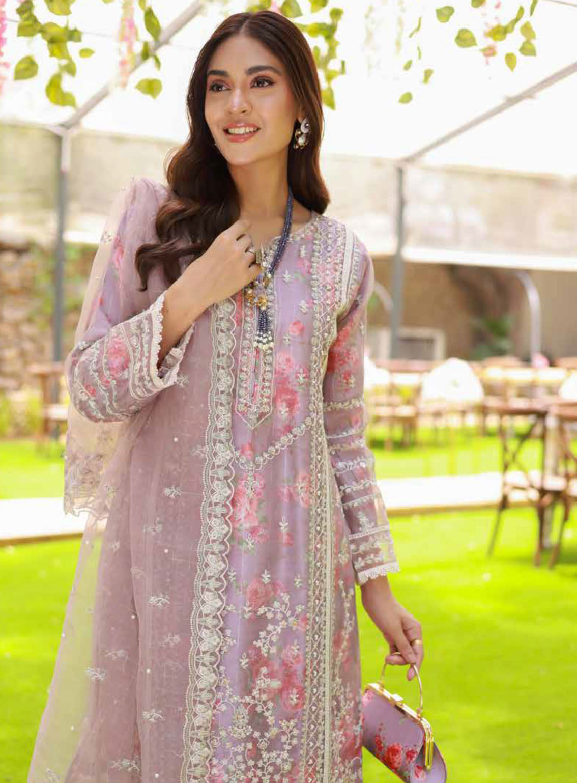 Elaf By Schick Luxury Embroidered Organza 3 Piece Semi Stitched Suit SDH24E LEO-05 Elaf By Schick Luxury Embroidered Organza 3 Piece Semi Stitched Suit SDH24E LEO-05