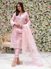 Elaf By Schick Luxury Embroidered Organza 3 Piece Semi Stitched Suit SDH24E LEO-06