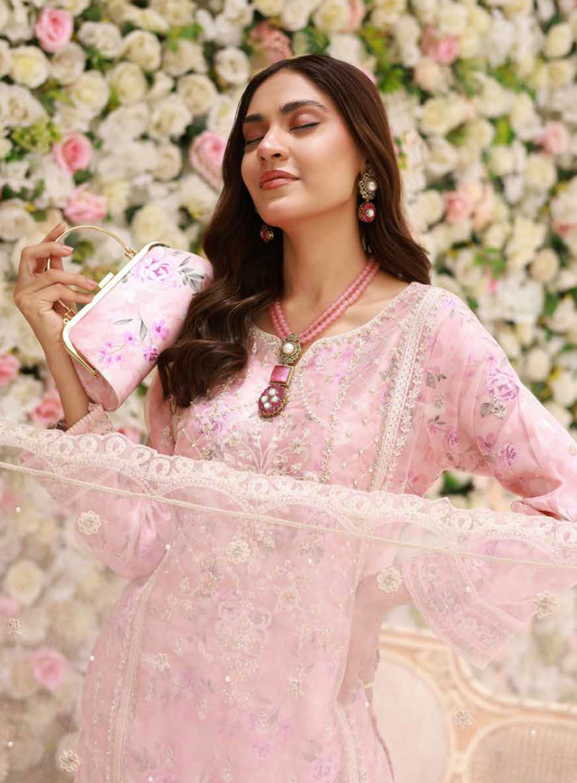Elaf By Schick Luxury Embroidered Organza 3 Piece Semi Stitched Suit SDH24E LEO-06 Elaf By Schick Luxury Embroidered Organza 3 Piece Semi Stitched Suit SDH24E LEO-06