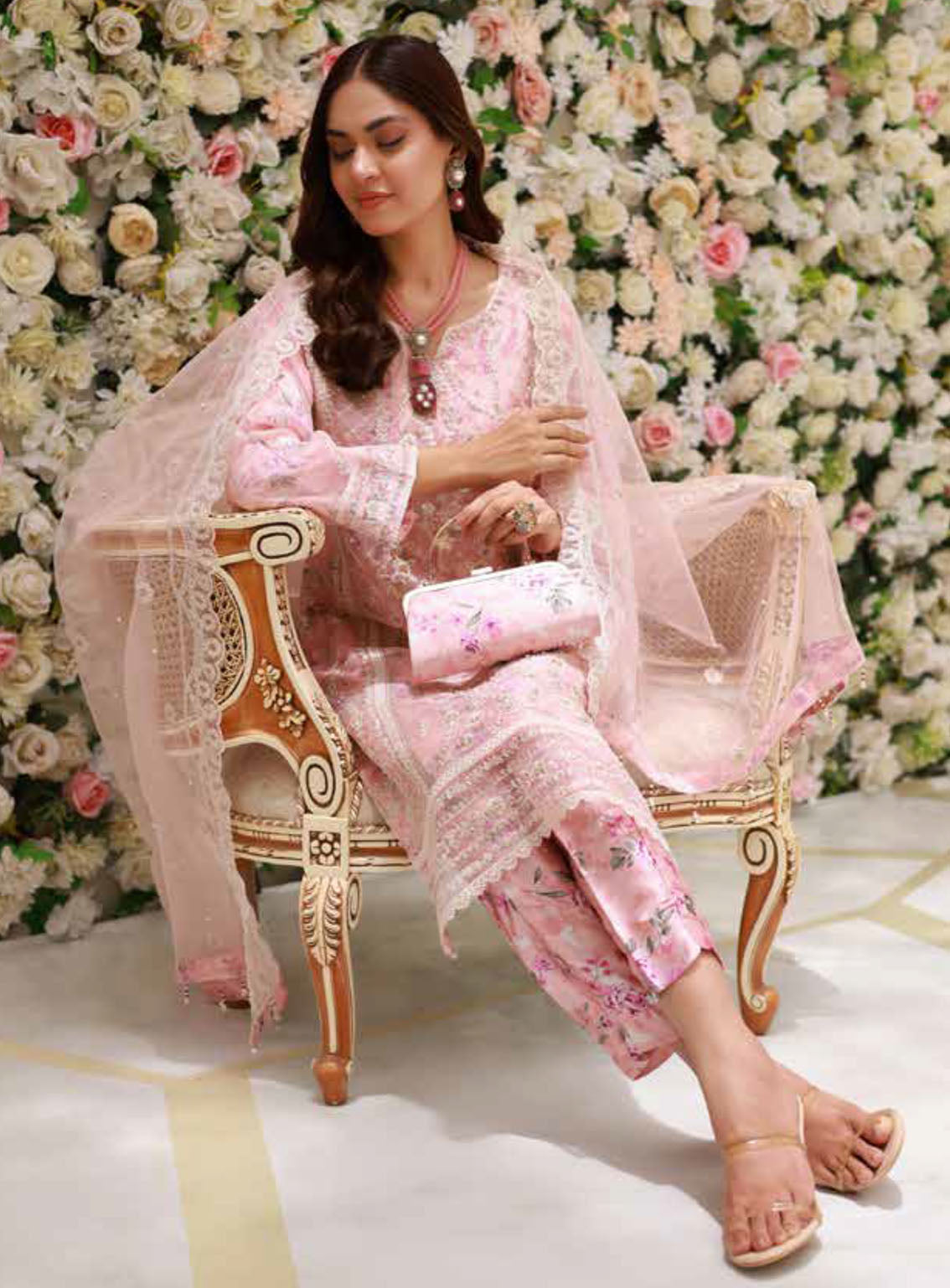 Elaf By Schick Luxury Embroidered Organza 3 Piece Semi Stitched Suit SDH24E LEO-06 Elaf By Schick Luxury Embroidered Organza 3 Piece Semi Stitched Suit SDH24E LEO-06