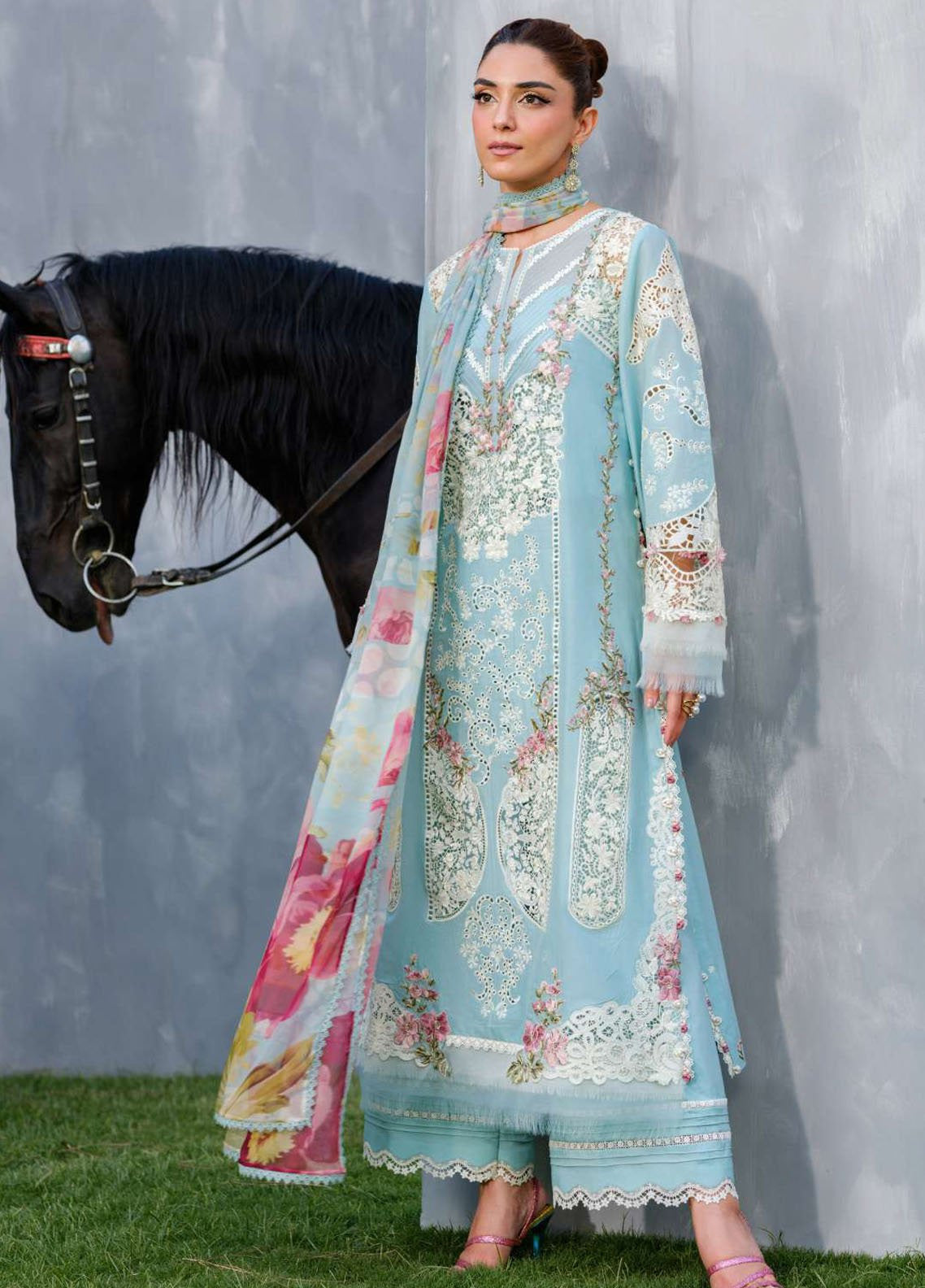 Elaf Embroidered Lawn 3 Piece Unstitched Suit EF25LV2 D-ELH-5B ELYA Elaf Embroidered Lawn 3 Piece Unstitched Suit EF25LV2 D-ELH-5B ELYA