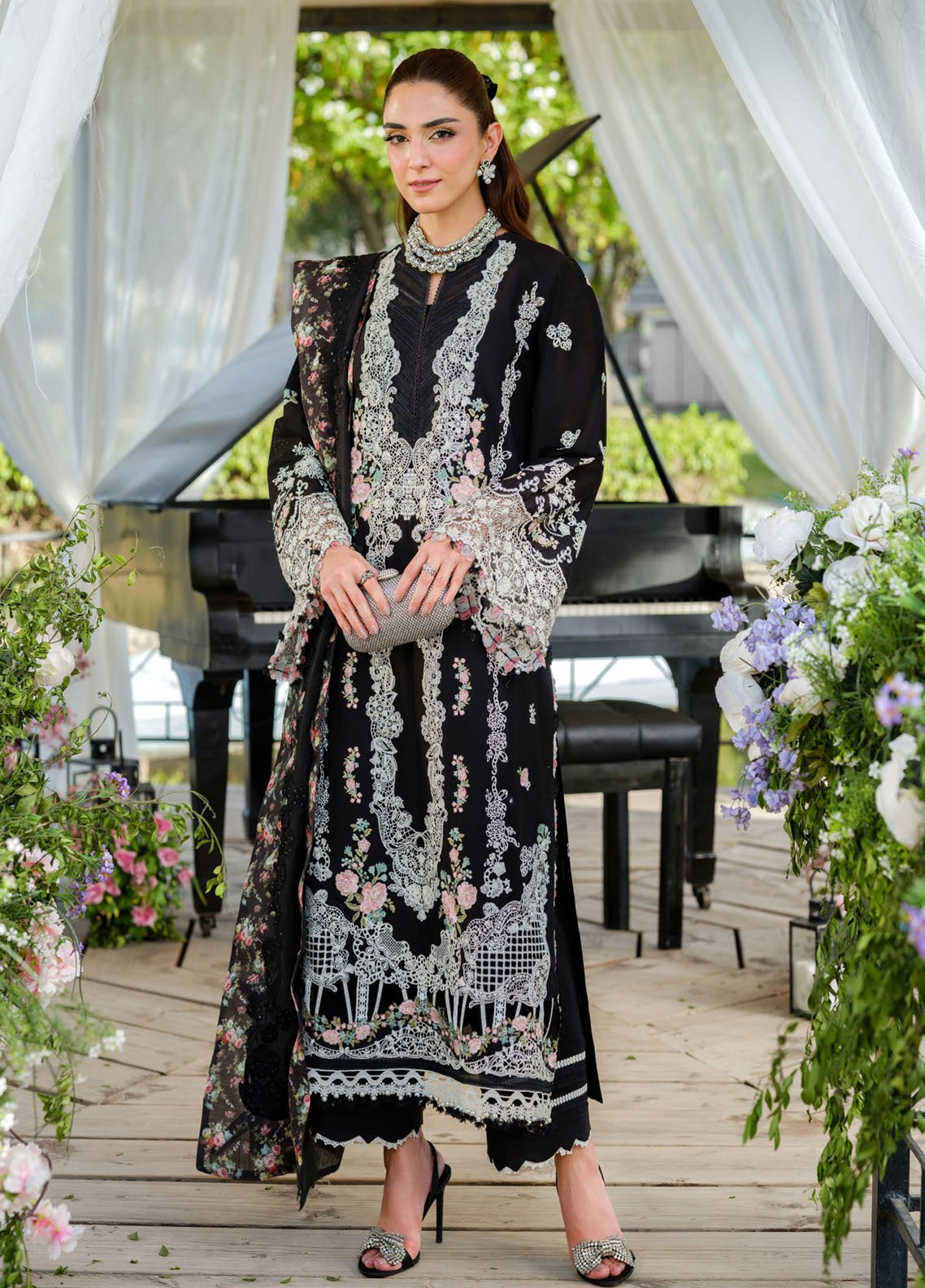 Elaf Embroidered Lawn 3 Piece Unstitched Suit EF25LV2 D-ELH-6A SERENA Elaf Embroidered Lawn 3 Piece Unstitched Suit EF25LV2 D-ELH-6A SERENA