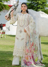 Elaf Embroidered Lawn 3 Piece Unstitched Suit EF25LV2 D-ELH-7A WHITE EMPRESS