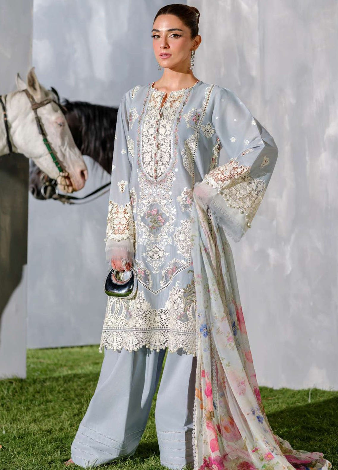 Elaf Embroidered Lawn 3 Piece Unstitched Suit EF25LV2 D-ELH-7B ISSABEL Elaf Embroidered Lawn 3 Piece Unstitched Suit EF25LV2 D-ELH-7B ISSABEL