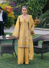 Elaf Luxury Embroidered Karandi 3 Piece Unstitched Suit EF25LW D-EWK-1B FLORIGOLD