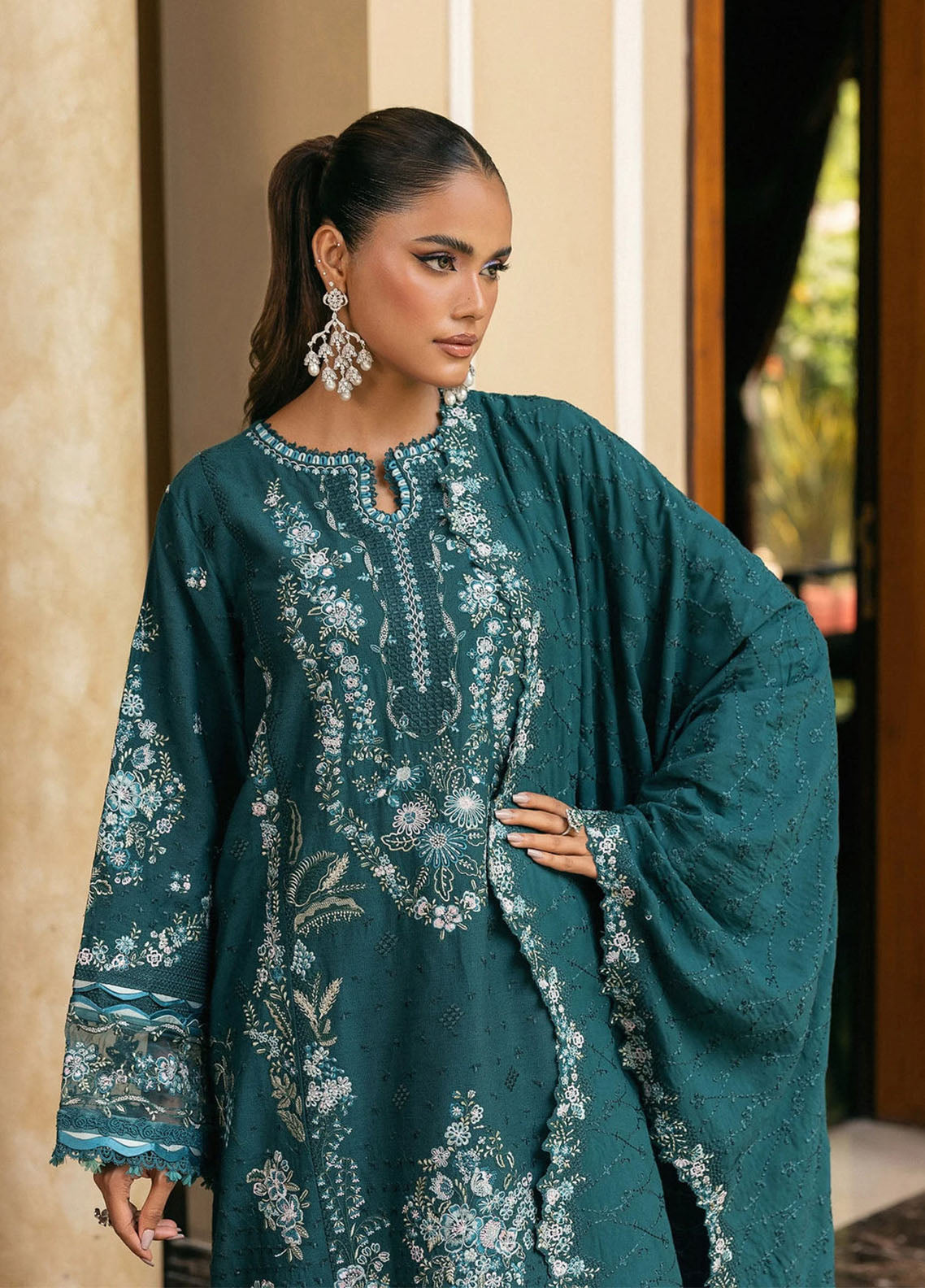 Elaf Luxury Embroidered Karandi 3 Piece Unstitched Suit EF25LW D-EWK-2A FIORENNE Elaf Luxury Embroidered Karandi 3 Piece Unstitched Suit EF25LW D-EWK-2A FIORENNE