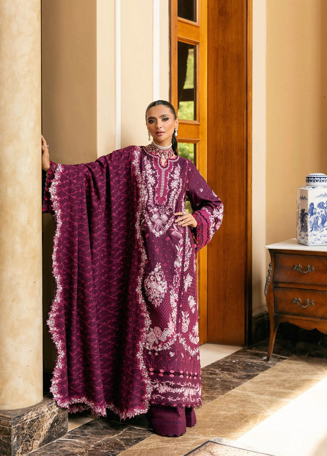 Elaf Luxury Embroidered Karandi 3 Piece Unstitched Suit EF25LW D-EWK-2B BERRYBLUSH Elaf Luxury Embroidered Karandi 3 Piece Unstitched Suit EF25LW D-EWK-2B BERRYBLUSH