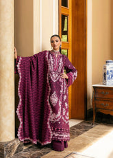 Elaf Luxury Embroidered Karandi 3 Piece Unstitched Suit EF25LW D-EWK-2B BERRYBLUSH