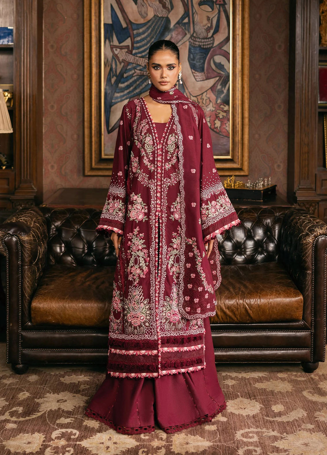 Elaf Luxury Embroidered Karandi 3 Piece Unstitched Suit EF25LW D-EWK-4B CRIMSONELLE Elaf Luxury Embroidered Karandi 3 Piece Unstitched Suit EF25LW D-EWK-4B CRIMSONELLE