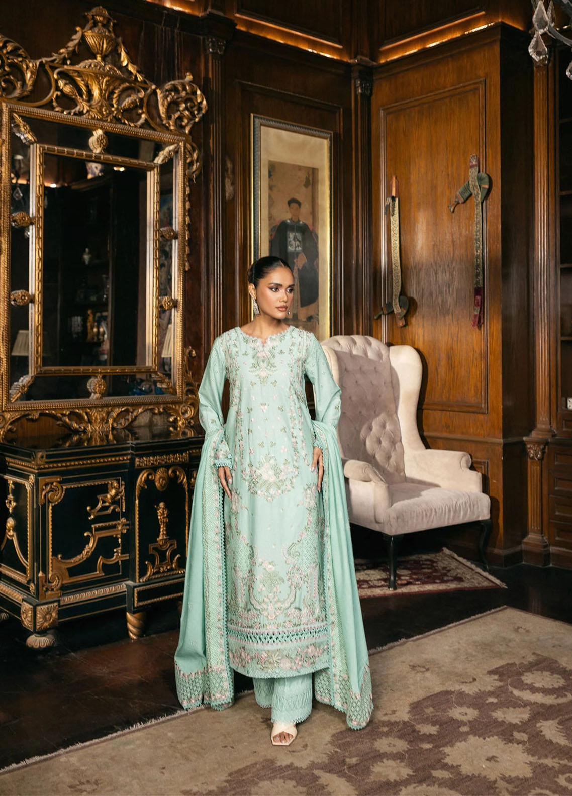 Elaf Luxury Embroidered Karandi 3 Piece Unstitched Suit EF25LW D-EWK-5B FLORAZURE Elaf Luxury Embroidered Karandi 3 Piece Unstitched Suit EF25LW D-EWK-5B FLORAZURE