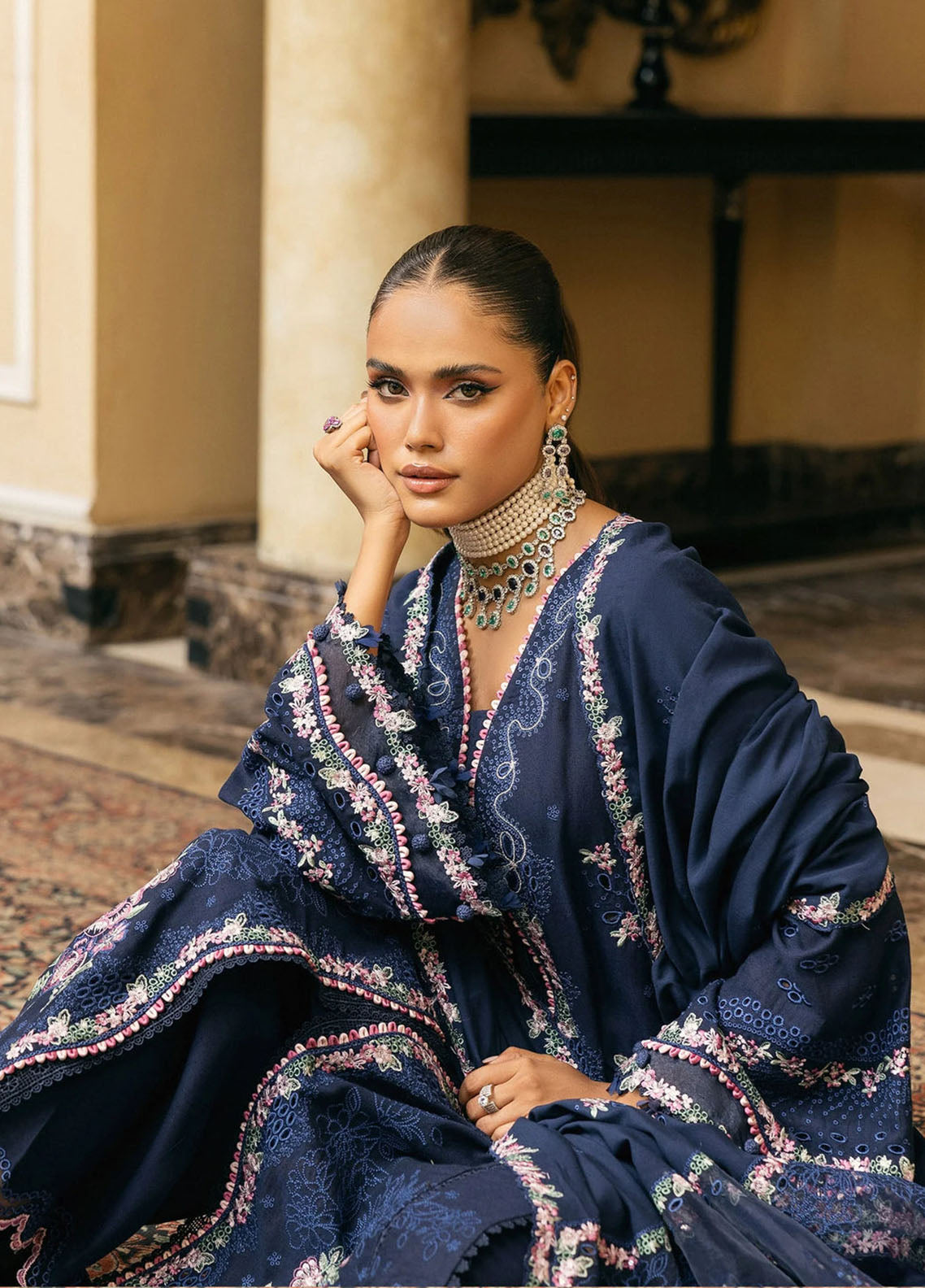 Elaf Luxury Embroidered Karandi 3 Piece Unstitched Suit EF25LW D-EWK-6B AMBER HAZE Elaf Luxury Embroidered Karandi 3 Piece Unstitched Suit EF25LW D-EWK-6B AMBER HAZE