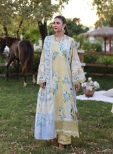 Elaf Print Chikankari Lawn 3 Piece Unstitched Suit EF24C ECK-05 A CITRUS CRUSH