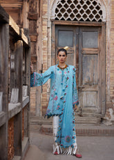 Elan Luxury Embroidered Lawn 3 Piece Unstitched Suit EL25LL ISLA BLEU EL25-11 A