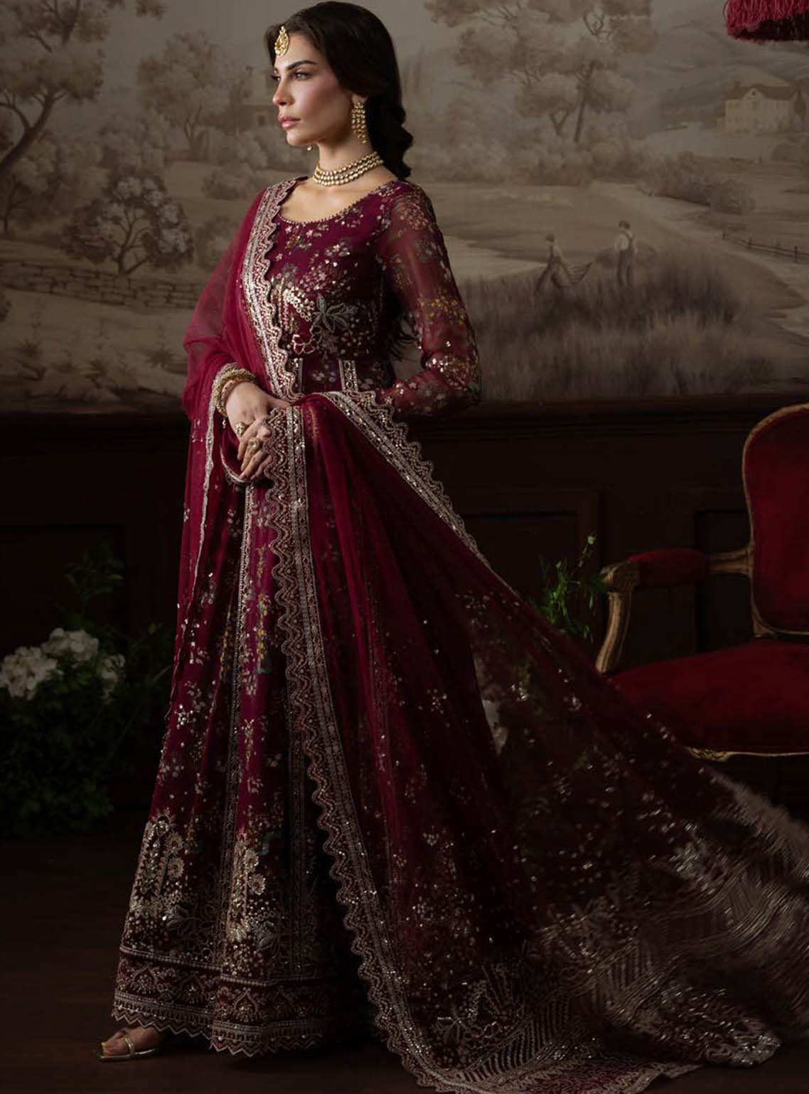 Elanora By Nureh Luxury Embroidered Chiffon 4 Piece Unstitched Suit NU25ELCV2 D-NEL-72 Elanora By Nureh Luxury Embroidered Chiffon 4 Piece Unstitched Suit NU25ELCV2 D-NEL-72