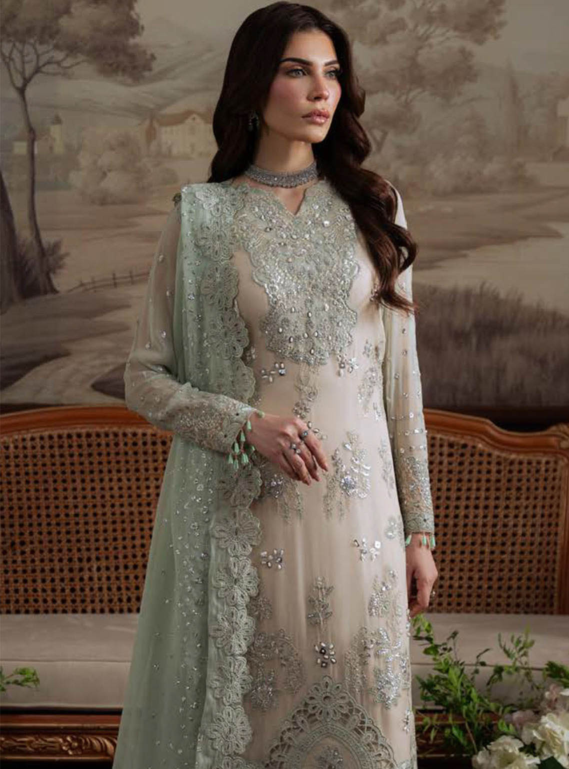 Elanora By Nureh Luxury Embroidered Chiffon 4 Piece Unstitched Suit NU25ELCV2 D-NEL-73 Elanora By Nureh Luxury Embroidered Chiffon 4 Piece Unstitched Suit NU25ELCV2 D-NEL-73