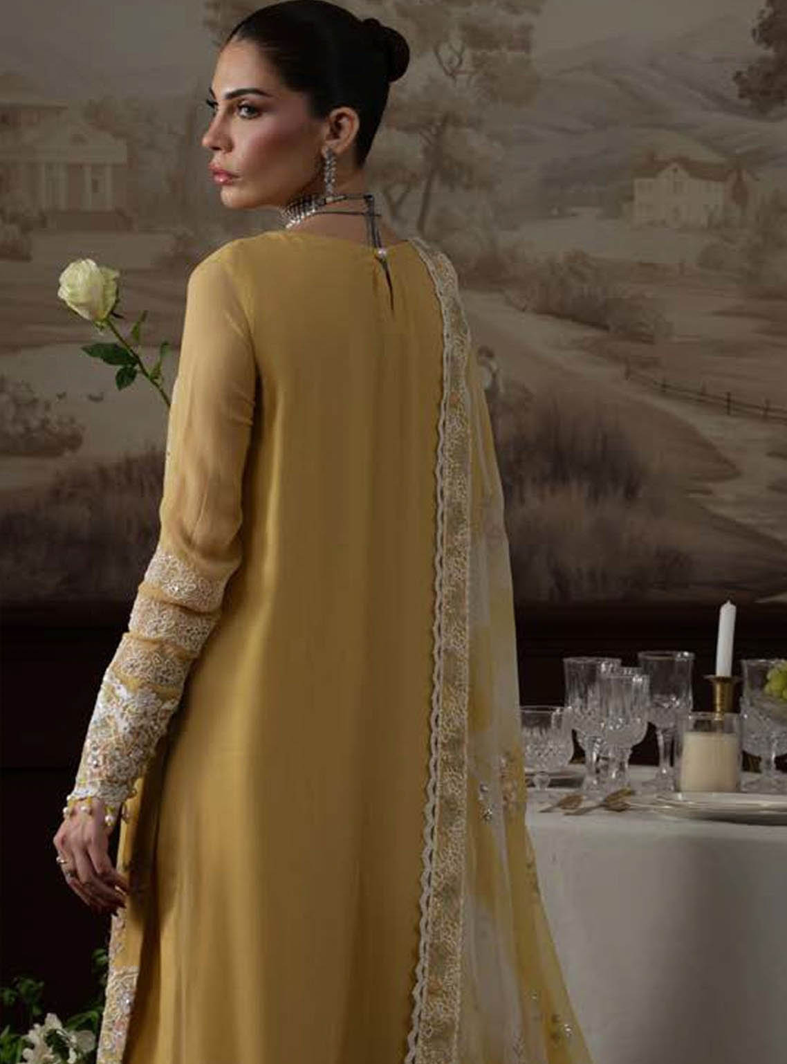 Elanora By Nureh Luxury Embroidered Chiffon 4 Piece Unstitched Suit NU25ELCV2 D-NEL-76 Elanora By Nureh Luxury Embroidered Chiffon 4 Piece Unstitched Suit NU25ELCV2 D-NEL-76