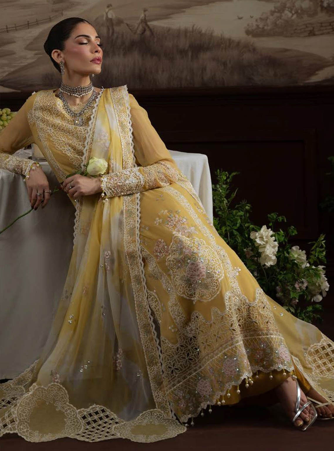 Elanora By Nureh Luxury Embroidered Chiffon 4 Piece Unstitched Suit NU25ELCV2 D-NEL-76 Elanora By Nureh Luxury Embroidered Chiffon 4 Piece Unstitched Suit NU25ELCV2 D-NEL-76